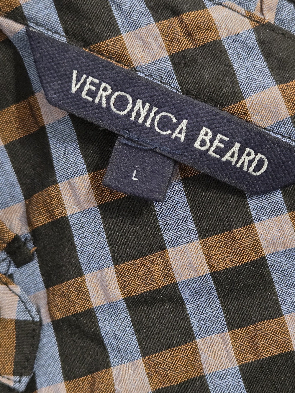 Veronica Beard Kyle Blue and Brown Plaid Top - Picture 3 of 7